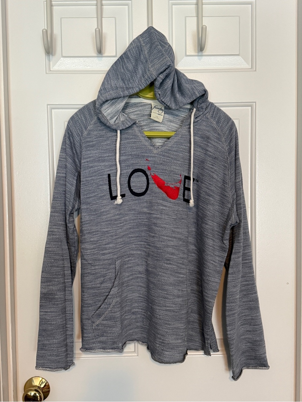 Women's Blue Hoodie Sweatshirt with LOVE Graphic Nantucket